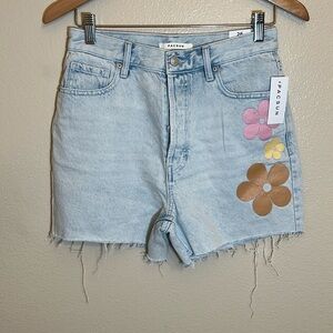NWT Pacsun Floral Hippie 90’s Girlfriend High Rise Denim Jean Shorts